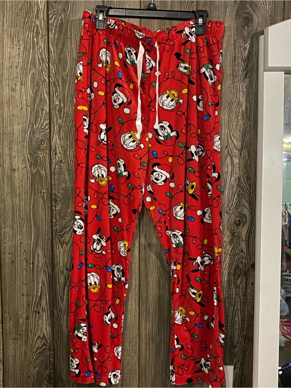 Disney Red Holiday Character Pajama Pants with Drawstring